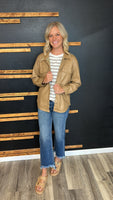 Leather Coffee Button Up