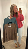 Acid Wash Lounging Crew (Brown)