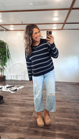 Ribbed Navy Sweater