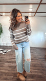 Gabbi Striped Sweater (Taupe)
