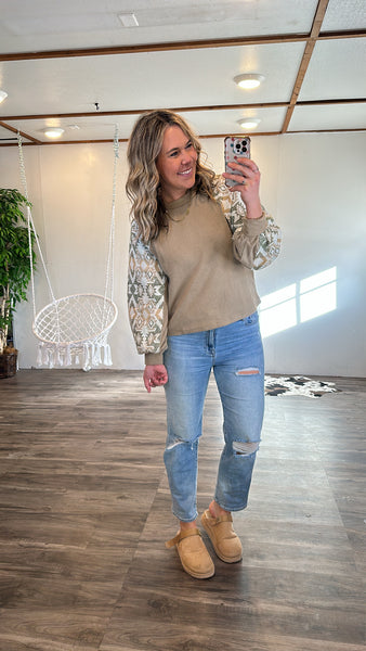 Aztec Cozy Knit Top