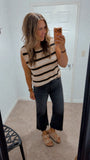 Khaki Striped Top