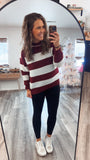 Beverly Striped Sweater (Burgundy)