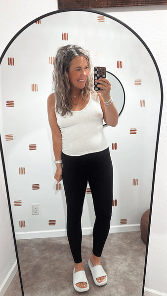 Letti Ribbed Tank (Sand Beige)