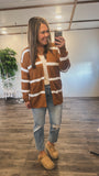 Striped Cardigan (Rust)
