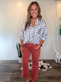 Striped Silk Button Up