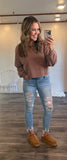 Riley Crop Sweater (Brown)