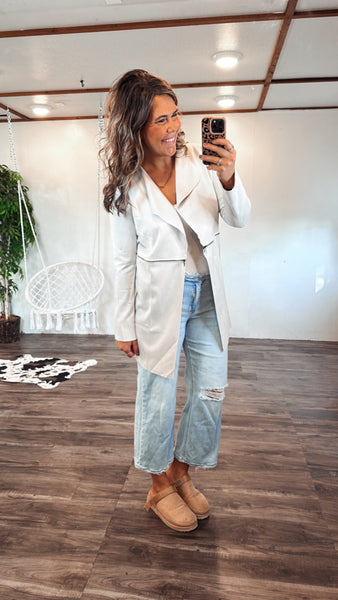 Faux Suede Jacket (Cream)