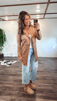 Faux Suede Jacket (Camel)