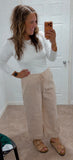 Striped Casual Pant (Taupe)