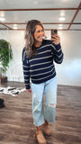 Ribbed Navy Sweater