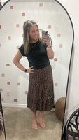 Gone Wild Brown Midi Skirt