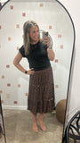 Gone Wild Brown Midi Skirt