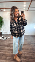 Fleece Button Up (Brown)