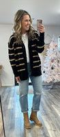 Striped Cardigan (Black)