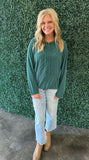 Ribbed Hoodie (Hunter Green)