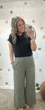 Linen Olive Pants