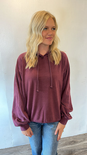 Hoodie Mineral Wash (Eggplant)