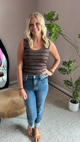 Striped Bodysuit (Brown)