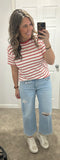 Striped Basic Tee (Red)