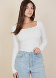 Square Neck Layering Top (Ivory)