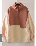 Colorblock Snap Sweater