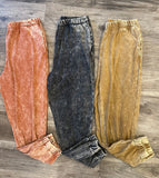 Acid Wash Joggers Plus (Rust)