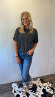 Ribbed Pocket Tee (Black)