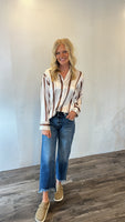 Striped Button Up (Brown)