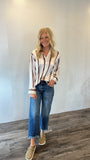 Striped Button Up (Brown)