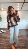 Camel Seam Striped Sweater