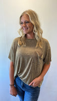 Ribbed Pocket Tee (Mocha)
