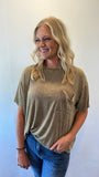 Ribbed Pocket Tee (Mocha)