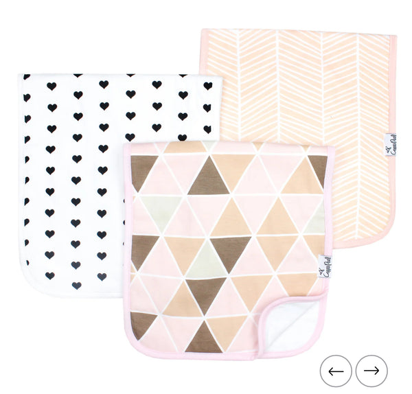 Copper Pearl 3 pack burp clothes (Blush)