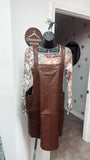 Leather Overall Dress (Brown)