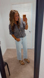 Cheetah Ribbed Button Up