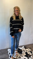 Samantha Striped Sweater (Black)