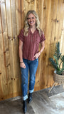 Striped burgundy top