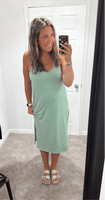 Midi Comfy Casual Dress (Sage)