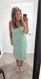 Midi Comfy Casual Dress (Sage)