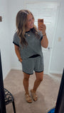 Striped Knit Lounge Set (Black)