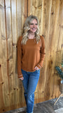 Textured Round Neck Long Sleeve Top