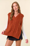 Drop Shoulder Cable Sweater Vest (2 colors)