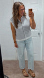 Striped Button Cardigan Top
