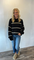 Samantha Striped Sweater (Black)
