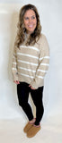 Taupe Striped Sweater