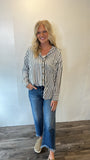 Black Striped Button Up