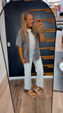 Cheetah Ribbed Button Up
