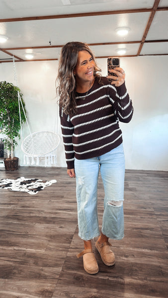 Ribbed Brown Sweater