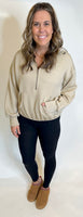 Quilted Knit Hoodie (Taupe)